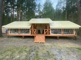 Сафари-тент "Пляжное уединение люкс" семейный на 2 комнаты, Глэмпинг Мысли, Миасс