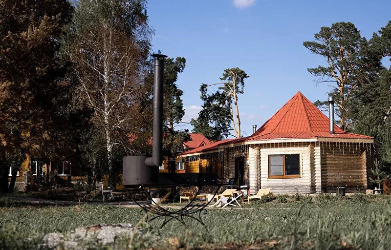 BBQ беседка с камином