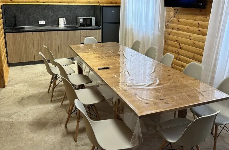 Дом с финской сауной в деревянном стиле