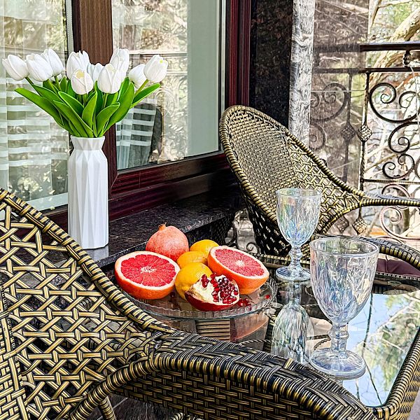 Люкс 4-местный 2-комнатный (с балконом, вид на сосны)