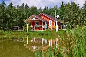 Дом у Озера с купелью на дровах, База отдыха Просто Эко, Клинский район