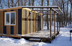 Двухместный коттедж двуспальная кровать, Глэмпинг ЗеЛень & TheЛень, Маркс