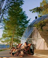 Сфера с купелью Vip с камином и с видом на море, Глэмпинг Ветрено, Брейтово