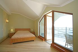 Двухместный номер Standard с балконом и с видом на море двуспальная кровать, Гостевой дом Солнечный, Солнечногорское