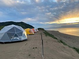 Двухместный номер Standard с красивым видом из окна 2 отдельные кровати, Глэмпинг Черный Остров, Южно-Курильск