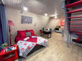 Шестиместный коттедж A-frame Red с 2 комнатами с красивым видом из окна, ELKI Pravdino, Выборгский район