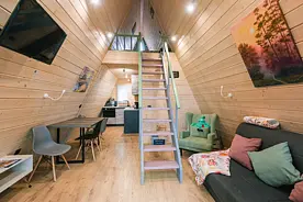 Коттедж A-frame Lime c 1 комнатой с красивым видом из окна, ELKI Pravdino, Выборгский район