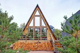 Люкс с красивым видом из окна, Гостевой дом Рай в шалаше, Светлое