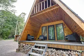 Шале №5 Premium с балконом и с красивым видом из окна, Гостевой дом Рай в шалаше, Светлое