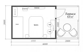 Двухместный коттедж двуспальная кровать, Гостевой комплекс Green Island, поселок Волчанец