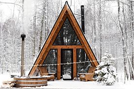 Коттедж Дуплекс с красивым видом из окна, Глэмпинг DEEP LAKE HOUSE, поселок Глубокое