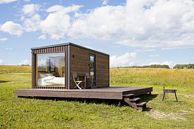 Двухместный коттедж Standard с красивым видом из окна двуспальная кровать, Йога-Глэмпинг Белые Ключи, Боровск