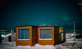 Двухместный номер Classic с красивым видом из окна двуспальная кровать, Кемпинг Ковчег51, село Териберка