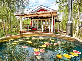 Двухместное бунгало Premium двуспальная кровать, Глэмпинг А у реки, Новомихайловское