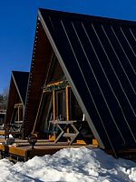 Коттедж A-Frame (треугольный 42 м2) с красивым видом из окна, База отдыха Лава, Кировский район