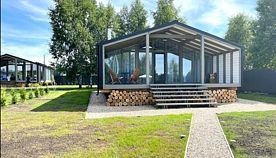 Двухместный коттедж Premium с 2 комнатами двуспальная кровать, База отдыха TwoHouseRiver (ТуХаусРивер), поселок Истра