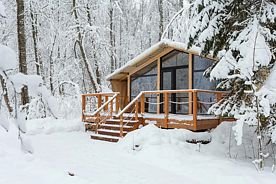 Лодж Лесной с террасой и огромными панорамными окнами, Lembo Глэмпинг, деревня Васкелово