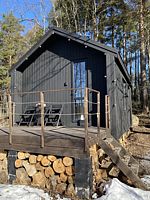 Двухместный коттедж с красивым видом из окна двуспальная кровать, Глэмпинг Выдыхай Город, поселок Кротово