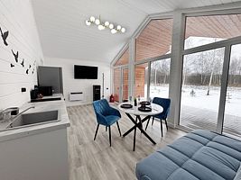 Двухместный коттедж Standard с красивым видом из окна двуспальная кровать, Глэмпинг Nota bene, Орехово-Зуевский