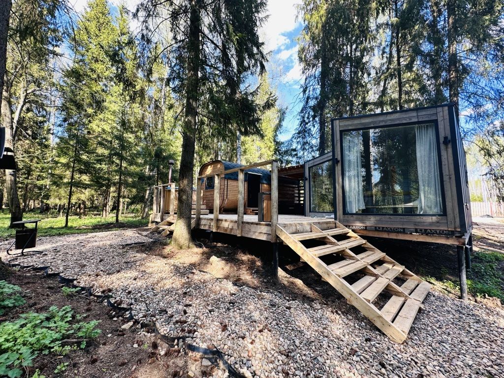 Глэмпинг Панорамный дом в лесу на Живописной улице, Шадрино, Московская область