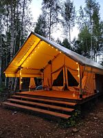 Тент с балконом двуспальная кровать, База отдыха Дух Природы, Рушиново