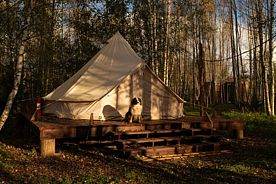 Тент 2 отдельные кровати, База отдыха Дух Природы, Рушиново