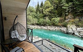 Двухместный коттедж Premium с балконом и с красивым видом из окна, База отдыха Белая Река, Зеленчукский район