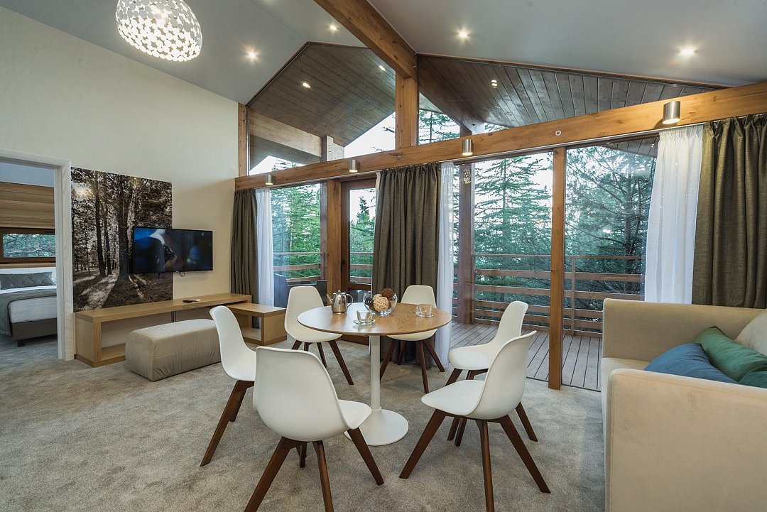 Коттедж 4-местный 3-комнатный (панорамные окна)