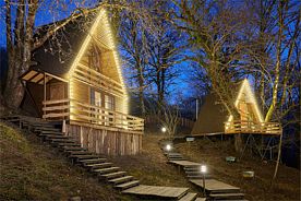 ЭКО-ЛОДЖ двухэтажный с балконом, HILLS1200. Резиденция. Глэмпинг.Бани., Медовеевка