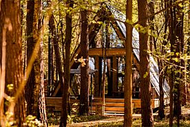 А-фрейм в сосновом лесу, База отдыха Море, Городецкий район