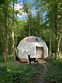 Двухместная Сфера с террасой с камином двуспальная кровать, Глэмпинг Клевер, поселок Дубки