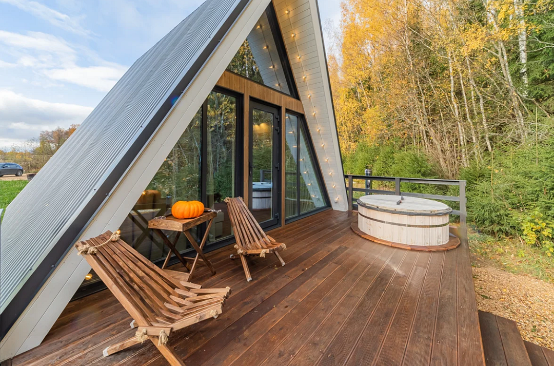 А-Фрейм с камином и купелью, Московская область: фото 2