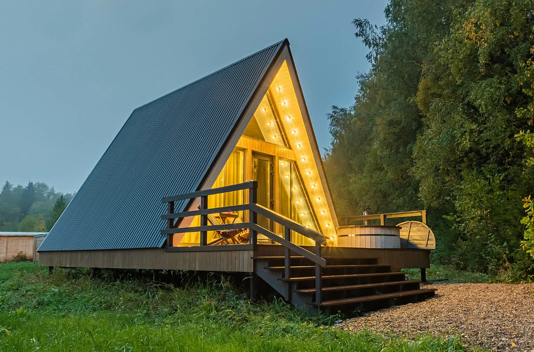 А-Фрейм с камином и купелью, Московская область: фото 3