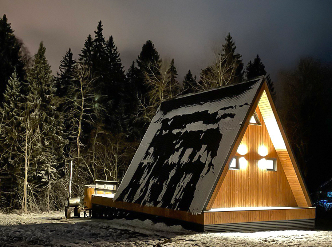 А-Фрейм с камином и купелью, Московская область: фото 4