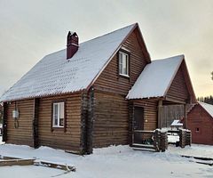 Двухэтажный дом, Коттедж из калиброванного бревна, деревня Устье Тулоксы