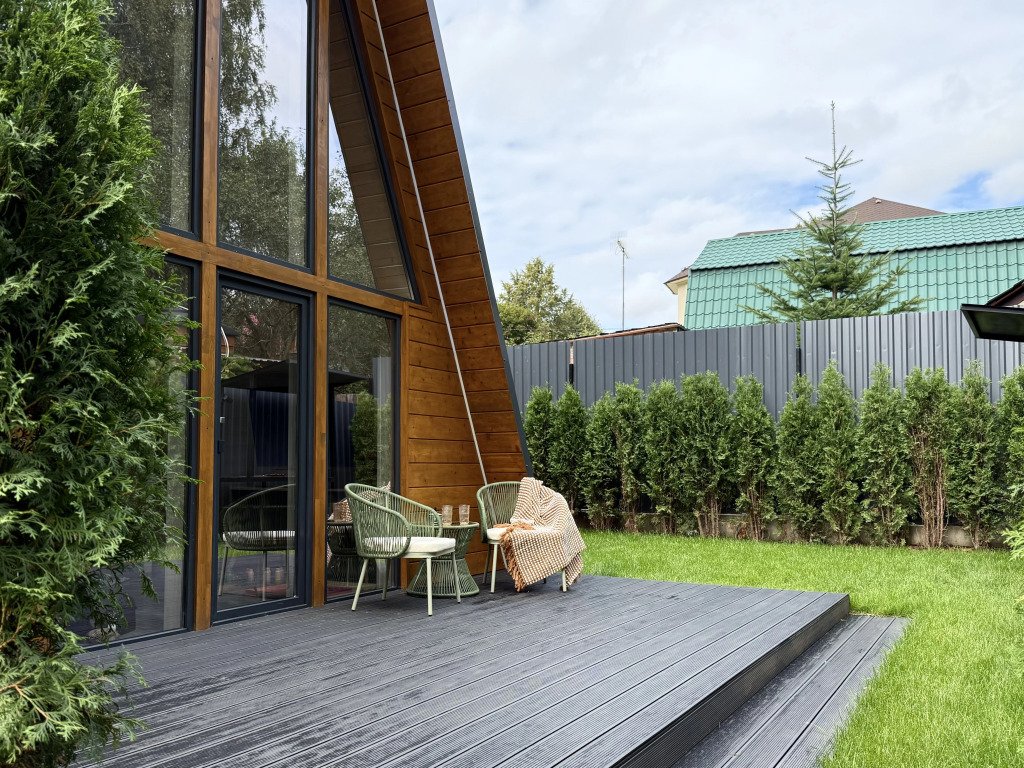 Частный дом Увеличенный А-фрейм Сад с баней и чаном, Московская область: фото 3