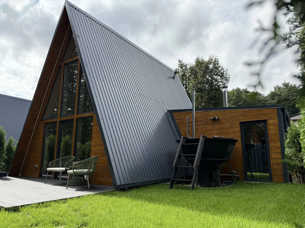 Частный дом Увеличенный А-фрейм Сад с баней и чаном, Московская область: фото 2