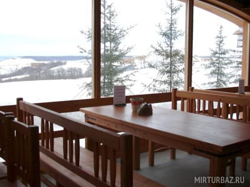 вид из окна на склон горы