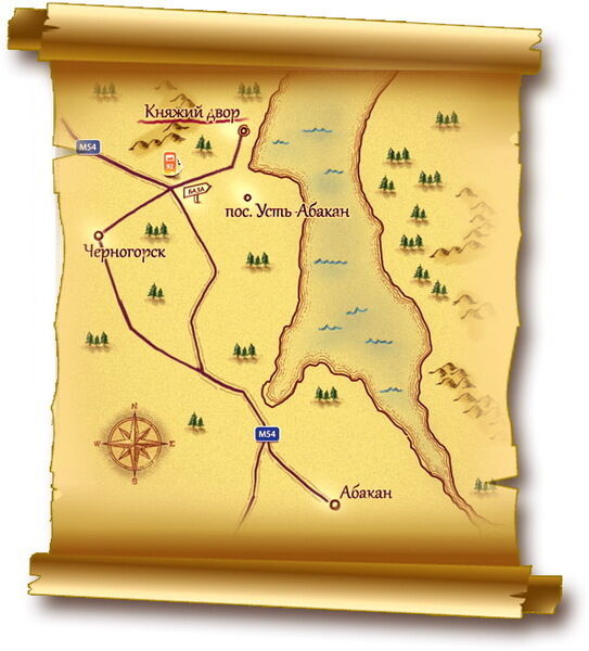 Схема проезда | Княжий двор, Республика Хакасия