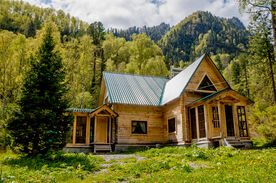 VIP коттедж (2-местный номер с двухспальной кроватью, с душем), База отдыха Эстюба, Турочакский район