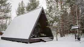 A-Frame №21 с камином, кондиционером и террасой, База отдыха База отдыха Les Holidays, Киржачский район