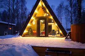 A-Frame №6 с купелью и террасой, База отдыха База отдыха Les Holidays, Киржачский район