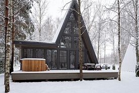 A-Frame №8 с купелью, баней и террасой, База отдыха База отдыха Les Holidays, Киржачский район