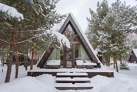 A-Frame №14 с камином, кондиционером и террасой, База отдыха База отдыха Les Holidays, Киржачский район