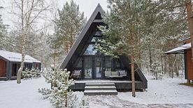 A-Frame №15 с камином, кондиционером и террасой, База отдыха База отдыха Les Holidays, Киржачский район