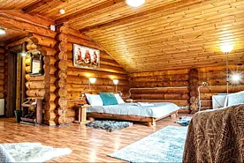 Luxe*** Room с видом на горы и реку (к2R3), Гостевые дома Эко-отель в горах Алтая «Шале Леший», Чемальский район