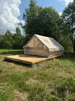 Двухкомнатная палатка 12 м.кв. на настиле + матрас 152*200*40 (поздний выезд до 2000), Дома в аренду Фермерский кемпинг Цапелька, Талдомский район