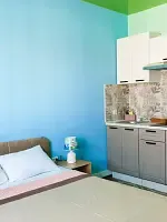 Семейная мини-студия с кухней | 1 этаж, Гостевой дом Атлантика, Заозерное