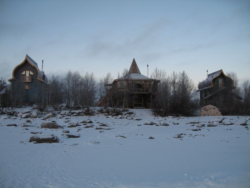 Домики зимой | Зеленый берег, Мурманская область