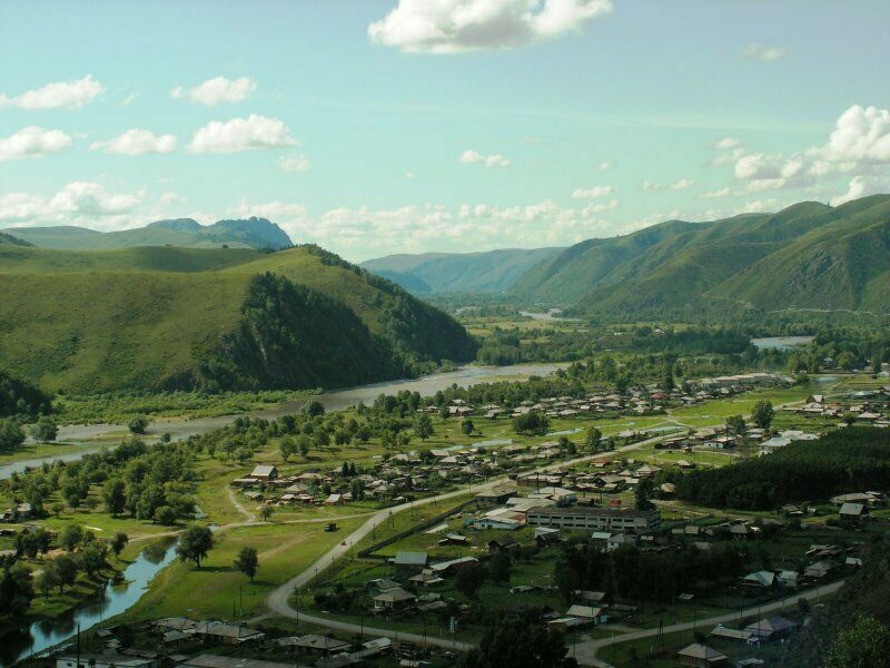 Вид на село | Чарышский берег, Алтайский край